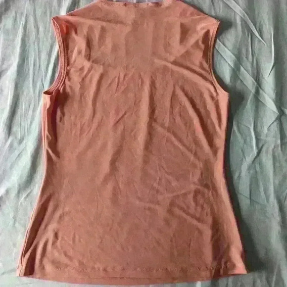 Laura Petites, Tank  top, pink, orange, square neck, size small - Picture 6 of 7